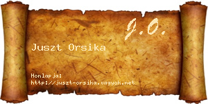 Juszt Orsika névjegykártya